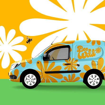 Bee Wild Small Van Bee Wild a sustainable brand development project by CUBE Design