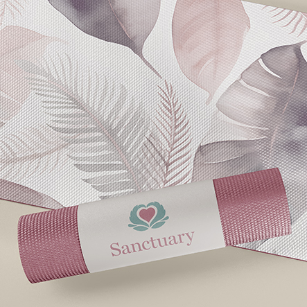 Lorna Byrne yoga mat Lorna Byrne Foundation brand strategy and design by CUBE Design