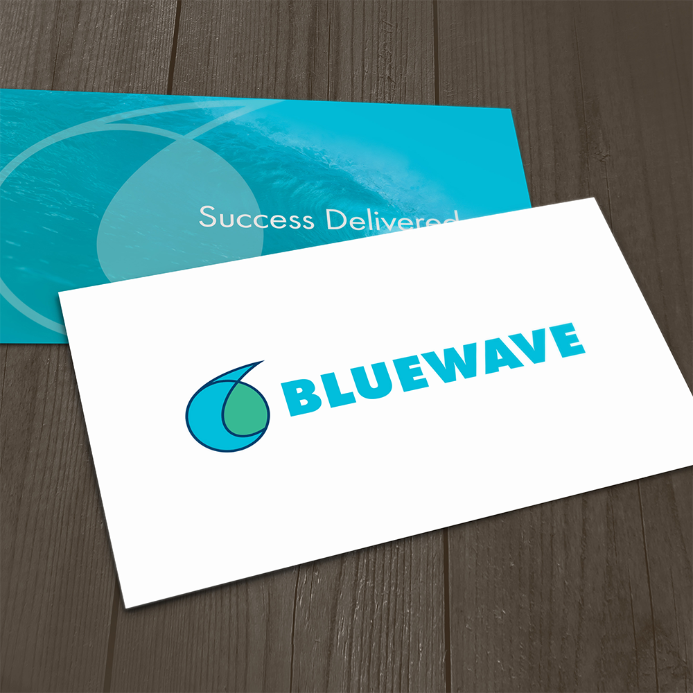 Bluewave-B-cards Bluewave tech company logo design, strategic brand design